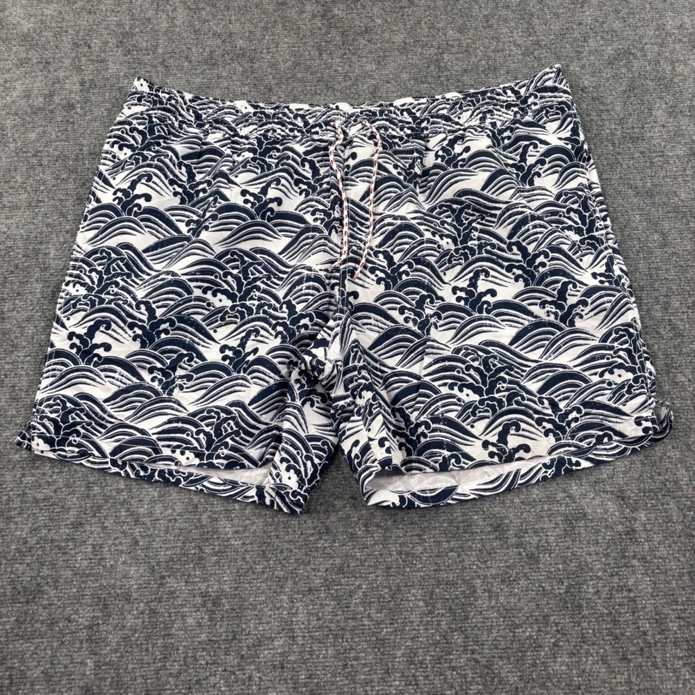 Goodfellow & Co Swim Trunks XXL Blue White Wave Print Mens
